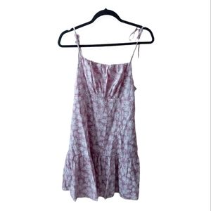 Lulu's Dusty Purple Leaves Mini Dress